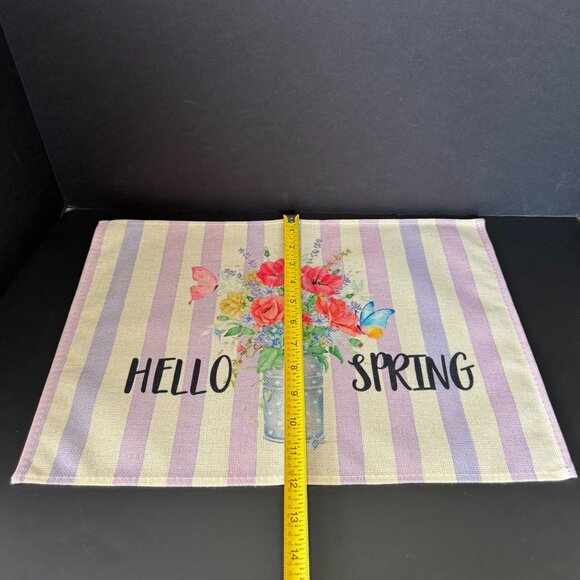 Set Of 6 Spring Placemats With Floral & Fun Designs Country Cottage bike farm tr - Picture 7 of 12